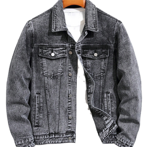 Veste en jean décontractée pour homme, modèle 2026, la plus vendue, haute qualité, confortable, style vintage délavé, XS, techniques de teinture unie, hiver, ODM, devant XL - Product Image 1