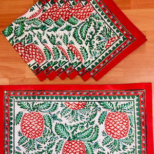 Manteles individuales tradicionales de algodón 100% hechos a mano Jaipur diseño étnico indio patrón Floral bloque de mano impreso manteles de mesa de comedor - Product Image 1