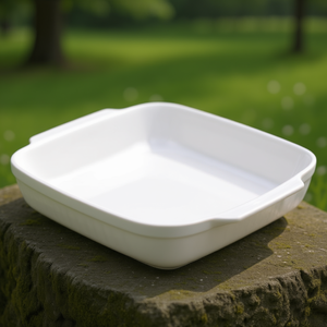 Bandeja para Hornear de Cerámica Blanca de 18x16cm, Juego de Utensilios de Cocina de Porcelana Moderna, Apta para Microondas/Lavavajillas, para Fiestas en Casa, Bodas, CTC22C - Product Image 3