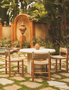 Silla de comedor minimalista moderna para exteriores con tejido de ratán - Product Image 6