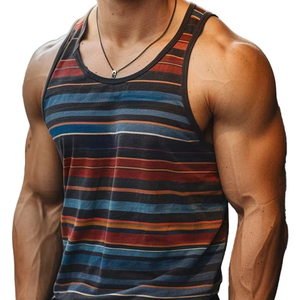 Camiseta sin Mangas para Hombre de Secado Rápido, Antibolitas, 180g Poliéster/Algodón, Malla para Fisicoculturismo, Ropa Deportiva, Chaleco Muscular - Product Image 1