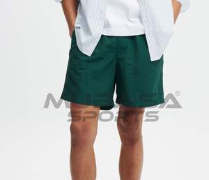 Pantalones cortos de golf informales con patrón sólido para hombre, pantalones de chándal de nailon transpirables, cintura elástica con cordón, bolsillo para la playa, tamaño personalizable - Product Image 2