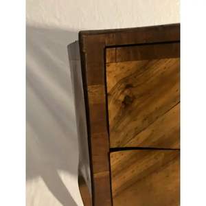 Exquisite Hand-Carved Mahogany <b>Nighstand</b> | French Style Bedside Table with Two Chevron Drawers | Artisanal Bedroom Furniture for - Product Image 6