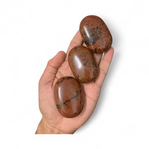 Venta al por Mayor de Piedras de Palma de Obsidiana Caoba Premium MUNTAHA AGATE, Cristal Curativo Pulido de Forma Ovalada, Colección Metafísica FengShui - Product Image 1