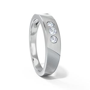 แหวนเพชรที่โตในแล็บ3ก้อนแหวนทองคำขาว18K ผลิตจากผู้ผลิตจากโรงงาน - Product Image 4