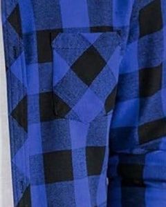 Chemise en flanelle à carreaux bleu et noir pour homme, manches longues, boutonnée, décontractée, chaude pour l'hiver, avec poche poitrine, fabrication OEM - Product Image 5
