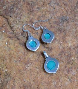 Turquoise pierres précieuses boucles d'oreilles pendentif ensemble de bijoux pour femmes argent Boho Style bijoux 925 argent Sterling tendance à la main - Product Image 2