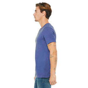 Custom Logo Plain Color <b>Mens</b> <b>V</b> <b>Neck</b> Slim Fit <b>T</b>-<b>Shirt</b> Blue Breathable <b>T</b> <b>Shirts</b> - Product Image 3