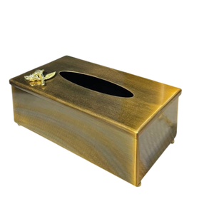 Venta al por mayor elegante plata martillada caja de pañuelos de metal con diseño floral para la decoración del hogar y sala de estar caja de pañuelos en venta - Product Image 4
