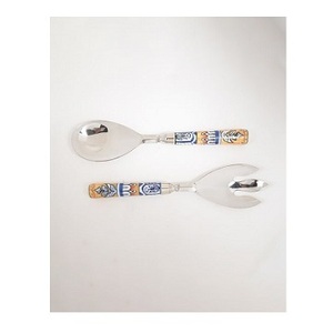 Juego de ensaladas chapadas en plata de acero inoxidable con mango de diseñador transparente, cucharas de tenedor de cubiertos de lujo para uso doméstico y restaurante - Product Image 6