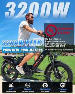 Bicicleta Eléctrica W-Wal_lkes- AWD de Doble Motor para Adultos, Nueva, Certificada UL2849, Batería de 48V 60Ah, 200 Millas de Autonomía, Control por Aplicación - Product Image 5