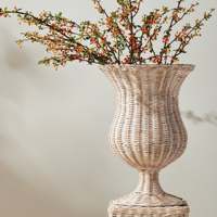 Urne à Pieds en Rotin Artisanale, Vase à Pieds en Osier, Décoration Artistique pour la Maison, pour Fleurs et Décoration Intérieure, Fabriqué au Vietnam