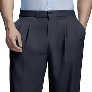 กางเกงทำงานสไตล์ลำลองแบบวินเทจทรงขาบานจีบสำหรับผู้ชาย - Product Image 1