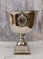 Seau à vin et à glace carré en aluminium argenté, durable et facile à nettoyer, en forme de trophée, pour fêtes et clubs, en gros, d'Inde