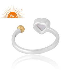 Joyería personalizada de plata de ley 925 con cristal de cuarzo natural, anillo de piedras preciosas, joyería personalizada para mujer, regalo para ella - Product Image 2