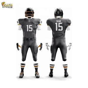 Encuentra uniformes de fútbol americano similares al por mayor, económicos, de algodón/poliéster, con diseño de color personalizado, transpirables, conjuntos impresos personalizados - Product Image 5