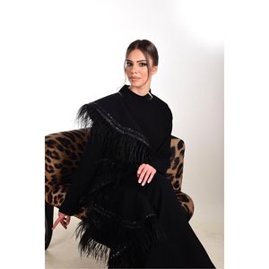 Abito da sera elegante con dettaglio balze 06