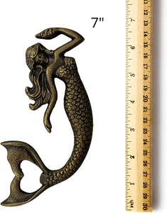 Abridor de Botellas de Hierro Fundido con Forma de Sirena, Accesorio Náutico para Cocina y Bar de Casa de Playa - Product Image 4