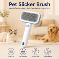 Brosse autonettoyante pour animaux de compagnie avec picots fins pour démêler, contrôler la perte de poils et les soins des animaux (pour chiens et chats)