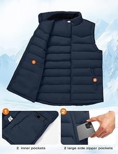 Meilleur prix 100% polyester Gilet matelassé pour homme Vêtement d'extérieur décontracté d'hiver Respirant Personnalisé Haute qualité Fermeture éclair Col en V 220g Tricoté - Product Image 4