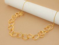 Élégant collier à maillons en plaqué or fait à la main avec boucle ouverte pour femme
