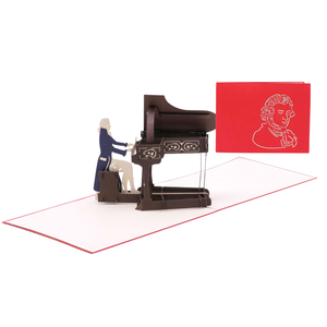 Carte de vœux 3D pop-up artisanale Piano Artist, carte pop-up 3D New York, carte pop-up 3D en papier, carte de vœux artisanale - Product Image 3