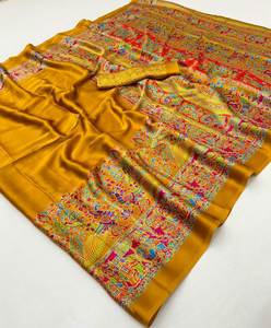 Muy suave textura ligera/peso ligero Kitty Party especial Digital impreso Sari elegante con pieza de blusa de contraste al por mayor - Product Image 5