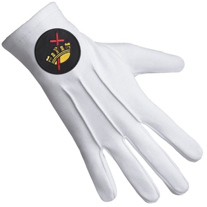 Guantes Caballeros Templarios Algodón Puro Con Parche Negro Uso Profesional Y Desgaste Ceremonial Muestra Tradiciones Y Hermandad - Product Image 5