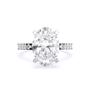 แหวนเพชรรูปไข่และทรงกลมทรงรีสำหรับผู้หญิง2.2ct โตขึ้นประดับห้องแล็บสีทอง14K - Product Image 2