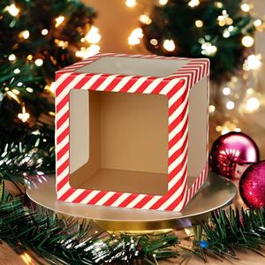 Caja de regalo de Navidad impresa personalizada con ventana Embalaje de vacaciones perfecto para venta al por menor - Product Image 1
