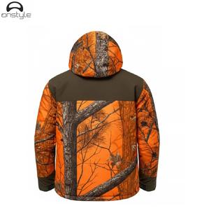 Veste de chasse camouflage orange vif personnalisée ONSTYLE ; imperméable coupe-vent tactique parka d'extérieur haute visibilité sécurité - Product Image 4