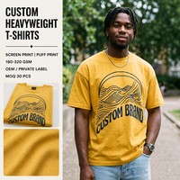 T-shirt pour homme à motif personnalisé, manches courtes, col rond, coupe classique, jaune imprimé, tee-shirt décontracté, streetwear
