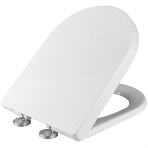 Siège de toilette universel moderne en polypropylène blanc laiteux en forme de D 44,5x36CM, fermeture douce, démontage rapide et installation facile - Product Image 2