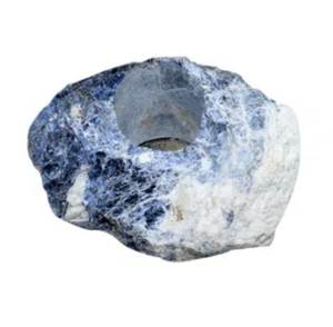 Bougeoir Sodalite en pierre précieuse fabriqué à la main Pièce d'exposition pour la guérison et la méditation pour les magasins de bureau à domicile - Product Image 1