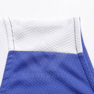 Maillot de basket-ball unisexe bleu sans manches à col en V, couleur unie, débardeur, vêtements de sport respirants - Product Image 3