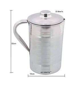 Shiny Polish304 Stainless Steel Coffee Pitcher Milk <b>Jug</b> With Lid Handmade Hemmers Design Best Finishing Stainless Steel <b>Jug</b> - Product Image 4