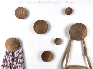 Juego de ganchos de madera para puerta de vestidor de casa, gancho de pared de nogal, moderno, hecho a mano, decorativo, mango de cocina - Product Image 5