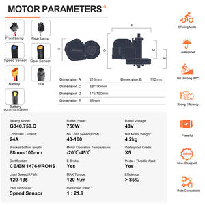 Kit moteur brushless à entraînement central <span class=keywords><strong>BAFANG</strong></span> M315 BBS02/<span class=keywords><strong>BBS02B</strong></span> 48V 500W 750W, accélérateur à pouce, conversion de vélo électrique 700C, entrepôt UE/Royaume-Uni/États-Unis/Australie - Product Image 5