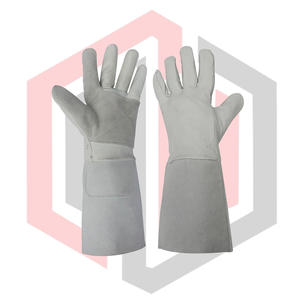 Gants de soudage TIG/MIG en cuir, paume renforcée, antistatiques, résistants aux déchirures, 11 oz, 14 pouces, poignet droit, sans silicone, sans poudre - Product Image 1