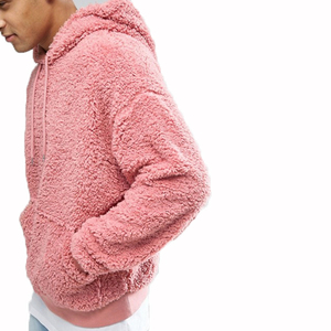 Wholesale Men's <b>Sherpa</b> Pullover Hoodie Winter Breathable Solid Color 100% Cotton Warm Customized Logo Pocket Fleece <b>Hoodies</b> - Product Image 3