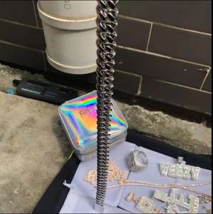 Cadena cubana de 8mm con incrustaciones de diamantes en plata de ley, cadena cubana redonda de 12mm, pulsera con abalorio de moda a la venta - Product Image 2