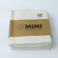 GOTS Tissu en mousseline de coton biologique teinté naturellement ultra doux et écologique Débarbouillettes de bain Logo personnalisé Couleur directement Vietnam
