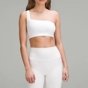 Sujetador deportivo corto de un hombro para mujer de alta calidad con diseño personalizado 2024, transpirable para Yoga estilo informal, correr, precio al por mayor - Product Image 2