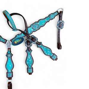 Ensemble de bride de cheval en cuir durable avec poitrail et rênes, équipement d'équitation réglable pour l'entraînement, la randonnée et l'usage quotidien - Product Image 6