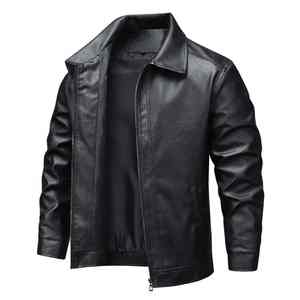 Chaqueta de hombre 2025, nueva chaqueta de cuero para hombre, chaqueta de solapa ajustada para primavera y otoño, chaqueta informal de exterior a prueba de viento, de última tendencia. - Product Image 4