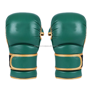 OEM MMA Sanda Boxing Shooter Gloves Genuine Leather PU Hook Loop Closure Training Sparring Gloves Custom Logo Factory Wholesale - Product Image 4