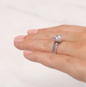 Vintage <b>Fine</b> <b>Rings</b> Brilliant Cut Halo Moissanite Engagement & Wedding <b>Rings</b> Party & Anniversary Gifts Direct Export to India - Product Image 4