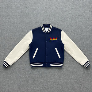 High Quality Custom Chenille Embroidered Logo Letterman Jackets 100% Wool Rivet Waterproof Warm Comfortable Streetwear <b>Women's</b> - Product Image 4