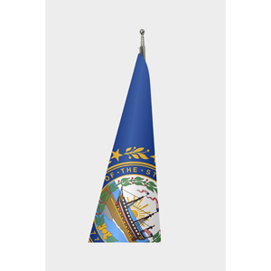 Bandera de Interior Personalizada de Nueva Hampshire con Diseño Oficial, Impresión Digital en Seda y Poliéster, Asta de Aluminio - Product Image 3