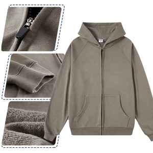 Chaqueta con capucha y cremallera de algodón 80% personalizada para hombre - Product Image 5